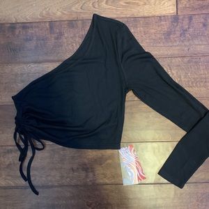 One sleeve black top